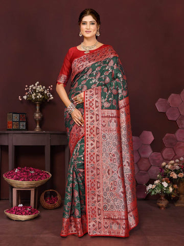 Varanga Women Banarasi Saree With Blouse Piece